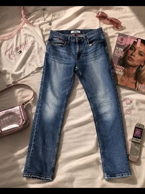 Tommy Hilfiger Medium Blue Skinny Jeans with Light Whiskering